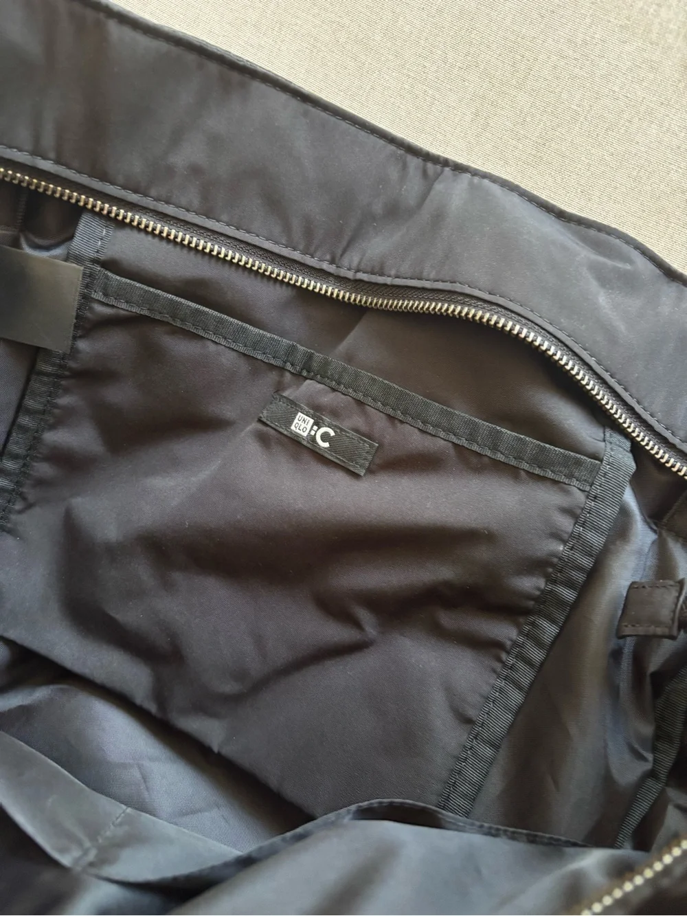 Uniqlo C Black Puffer Tote Bag with Crossbody Strap